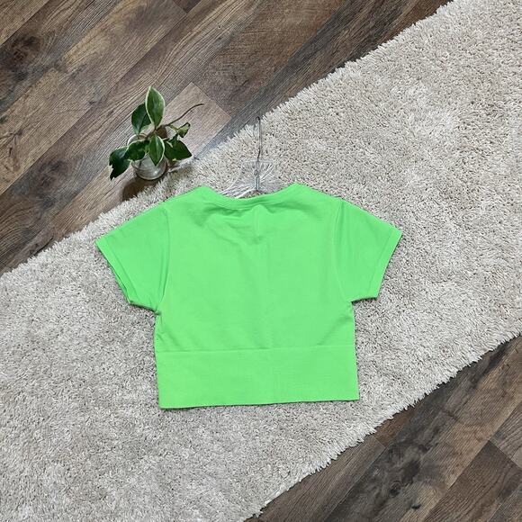 Offline by Aerie Size Small Neon Green Sidewalk Seamless Cropped Top - Picture 5 of 5